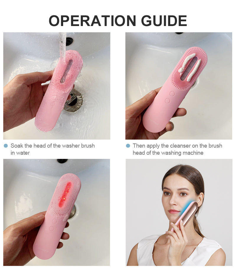 Facial Cleansing Brush Electric 3 In 1 USB Charging 3 Gears Waterproof Silicone Skin Care Deep Cleaning Tool