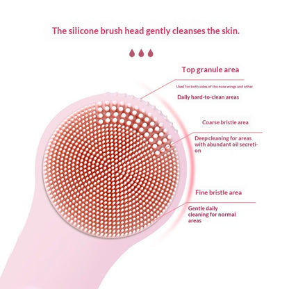 Silicone Facial Cleansing Device Pore Cleanser Face-cleaning Tool Deep-cleaning Electric Facial Brush