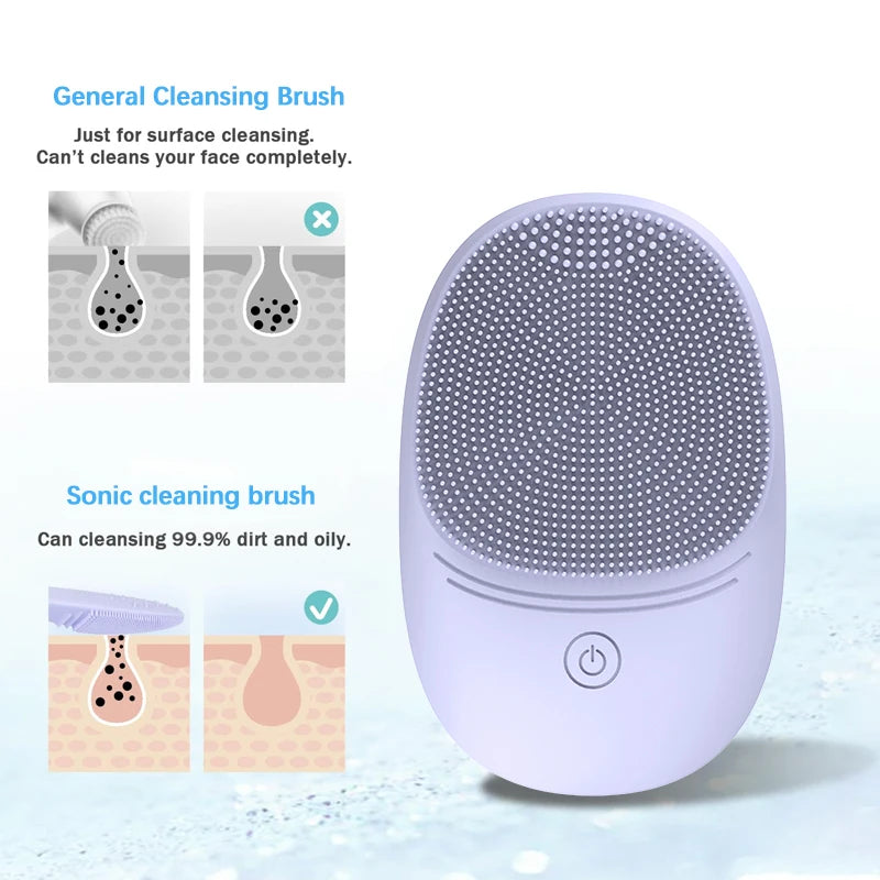 💎 Cepillo Limpiador Facial Sónico para Limpieza Profunda y Masaje.